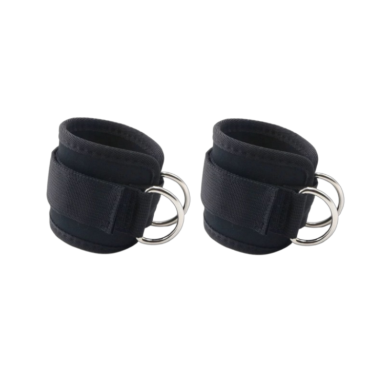 핏업 헬스 케이블 발목 스트랩, 블랙, 2개