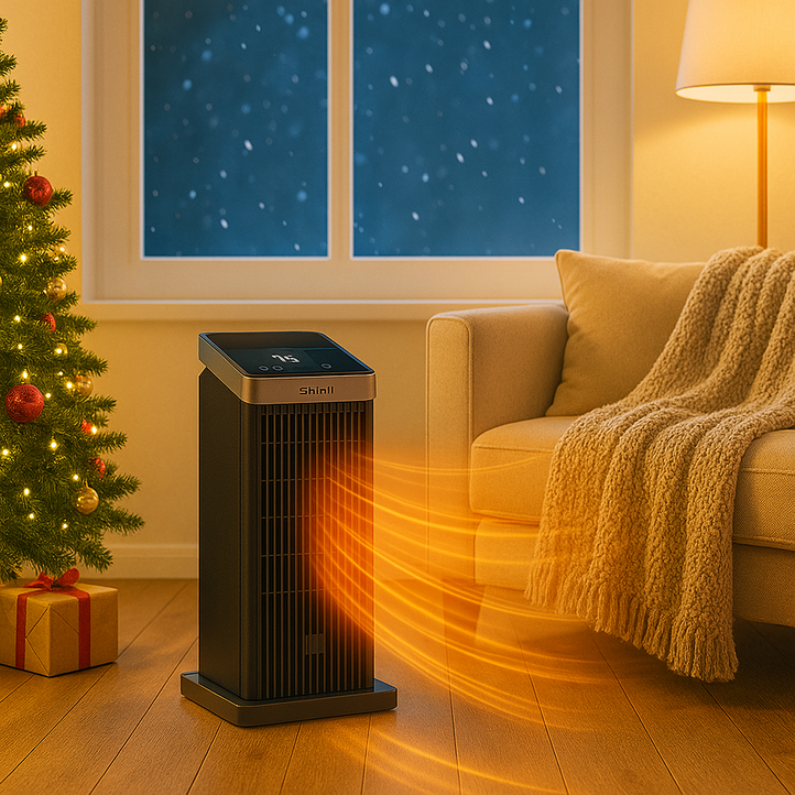 신일 SEHT41KP 스탠드형 블랙 PTC 리모컨 전기 온풍기 팬히터, 블랙, SEHT41KP