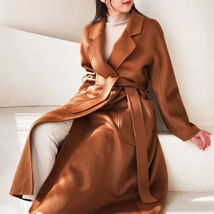 여성 핸드메이드 코트 울100 지블링 겨울 롱코트 레츠 지블링