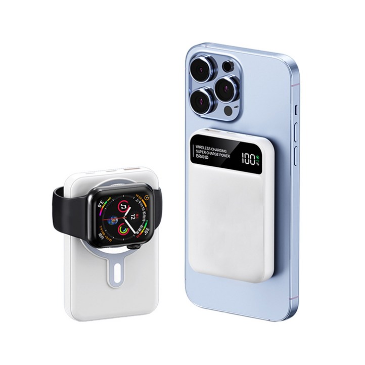 THOUSTA 무선 3in1 대용량 PD 22.5W QC3.0 고속충전 맥세이프 보조배터리 10000mAh THOUSTA 무선 3in1 대용량 PD 22.5W QC3.0 고속충전 맥세이프 보조배터리 10000mAh