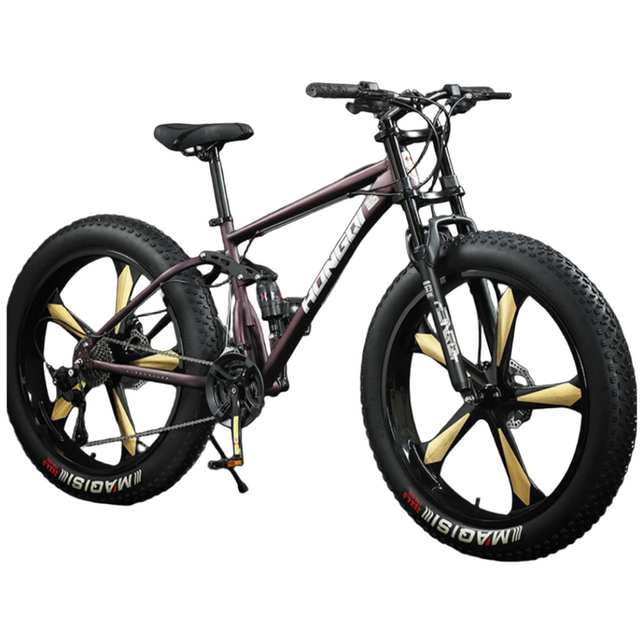 HQ 풀샥 팻바이크 오프로드 MTB 광폭 산악자전거, 와인퍼플 5블레이드 휠, 1개