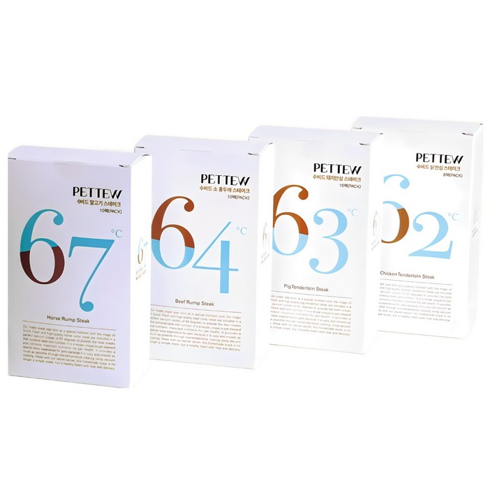 펫스튜어드 프리미엄 저지방 강아지 고양이 수제 간식 수비드 닭안심 스테이크 4상자, 닭+돼지+소+말 수비드 스테이크, 27g, 4박스
