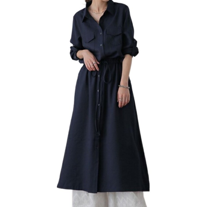 2025 가을 신상 재패니즘 포켓 셔츠 원피스 대형 포켓세미 오버핏으로 완성하는 일상 속 미니멀룩 가을 소프트 오피스룩 세미포멀 원피스