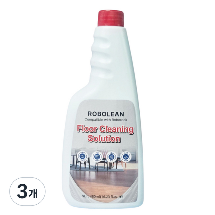 일리마 로보락 전용세제 호환 로봇청소기 세정제 480ml 클리너, 3개, 로보린