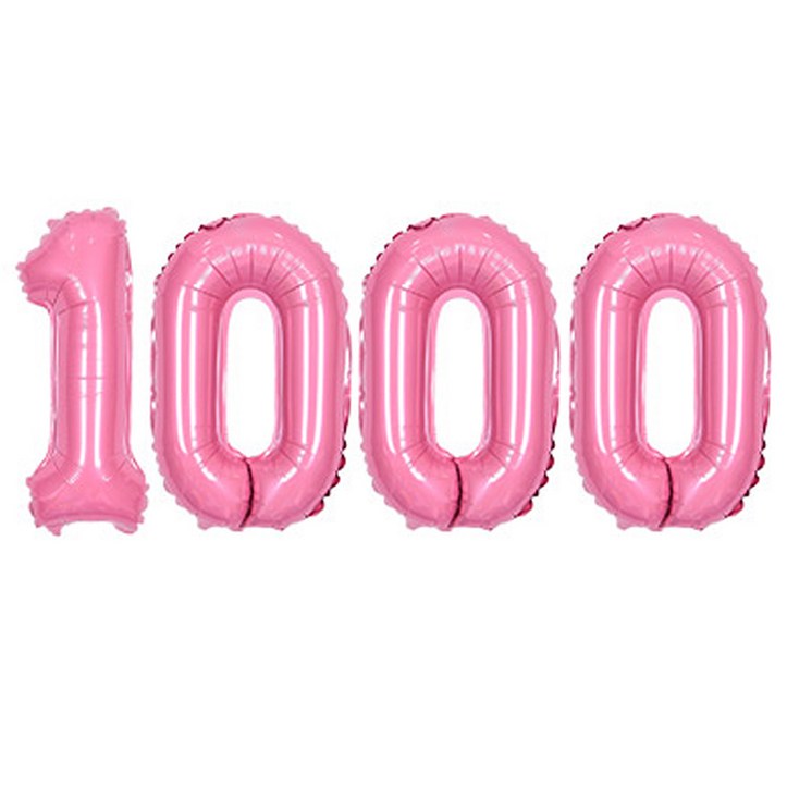 JOYPARTY 숫자 1000 은박 풍선 대 세트, 핑크, 1세트 20230401