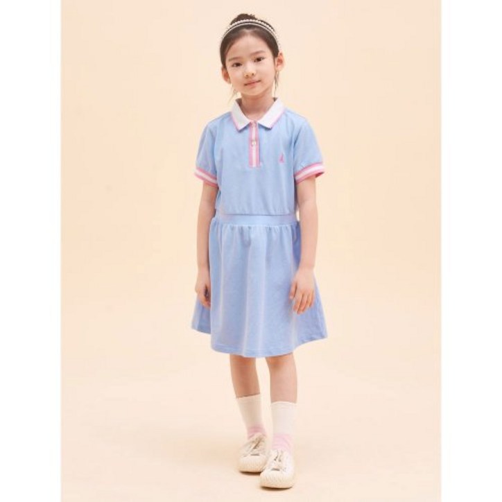 국내배송 반소매 피케 원피스 스카이블루 BI3371GE2Q BEANPOLE KIDS 빈폴 키즈