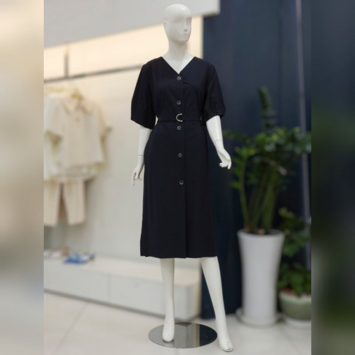 나이스크랍 나이스클랍 브이넥 벨티드 볼륨소매 원피스A232PWO421DN