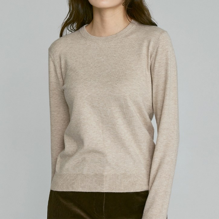 210에디트 남녀공용 마일드 라운드넥 니트 ZZ5SW010