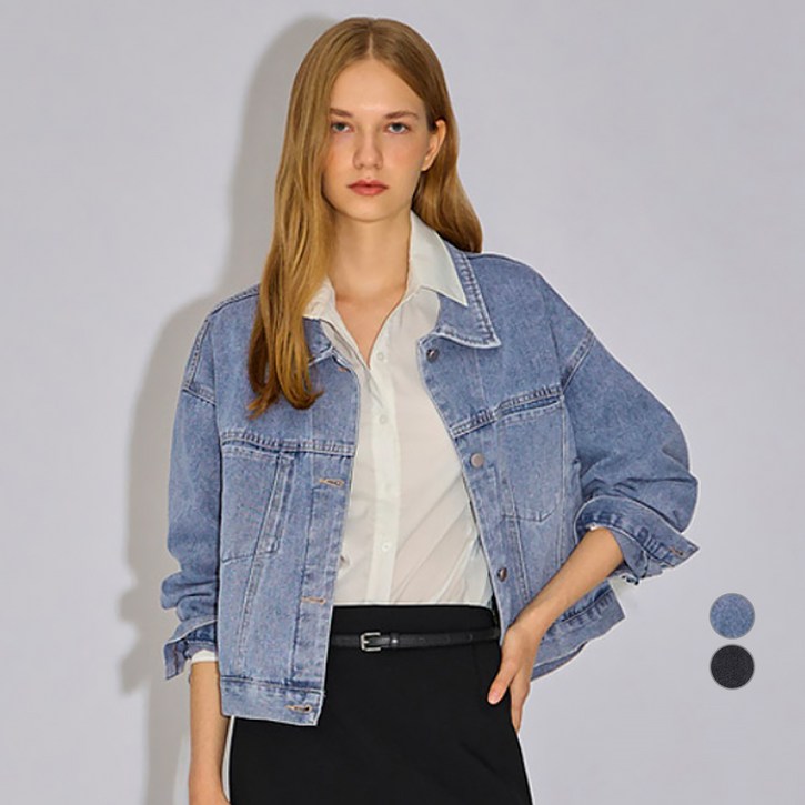 쉬즈미스 여성용 캐주얼 루즈핏 데님 자켓 SAMJKO32010