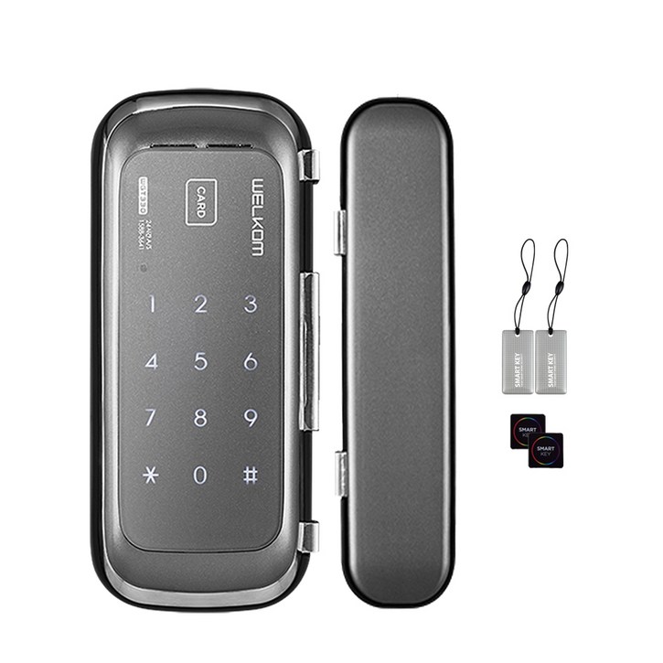 솔리티 양문유리문 전용 스마트 보조키 손잡이 없음 도어락