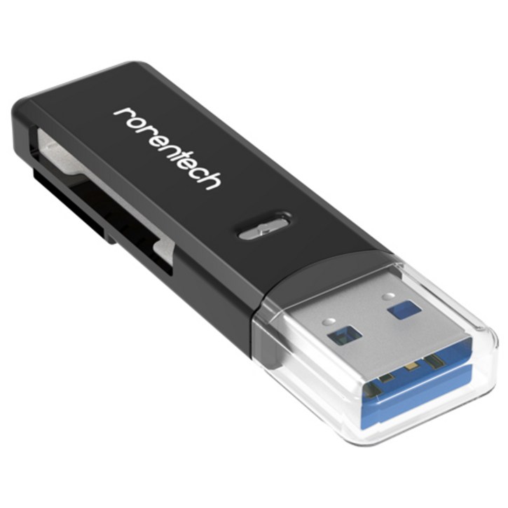 로랜텍 USB 3.0 블랙박스 SD카드 멀티 카드 리더기, RTU197, 블랙