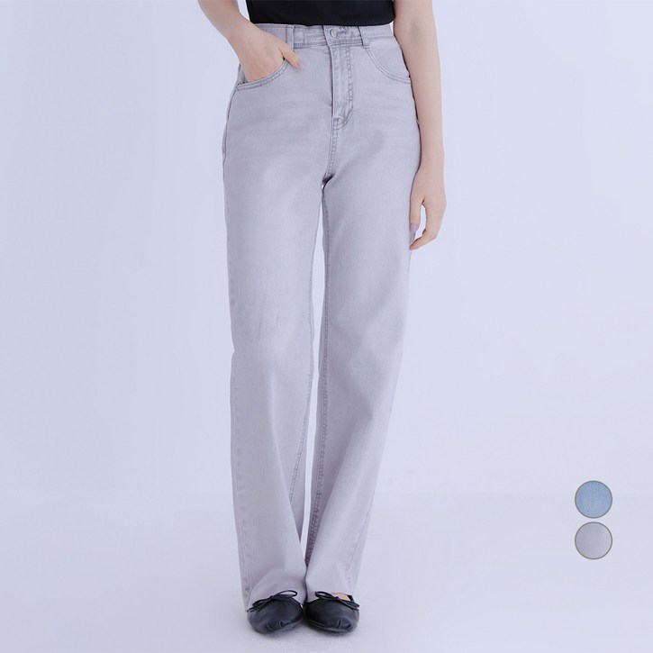 로엠 여성용 RE 스트레이트 데님 바지 RMTJE24G03