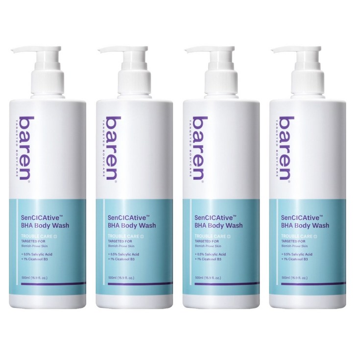 바렌 센시카티브 등드름 바디워시, 500ml, 4개