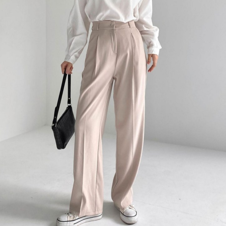 라라온 여성용 베이직 핀턱 뒷밴딩 슬랙스 TSP3025