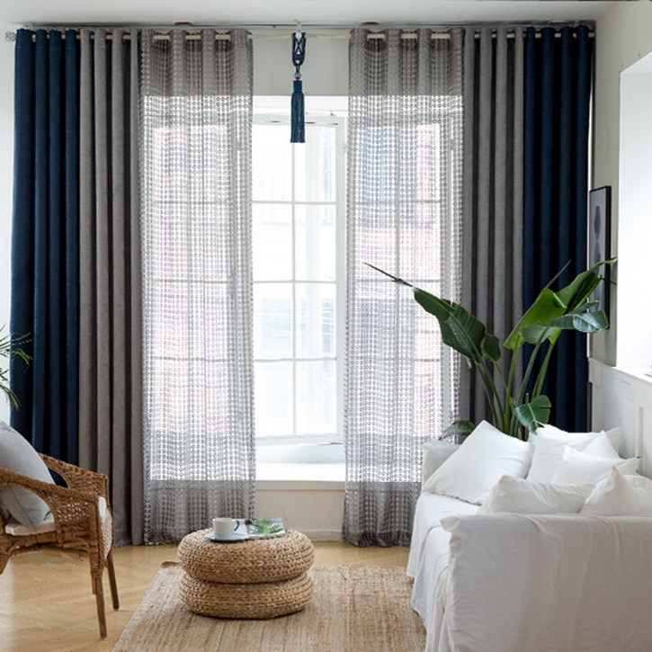 미룸 투톤 암막커튼 2p  끈 세트