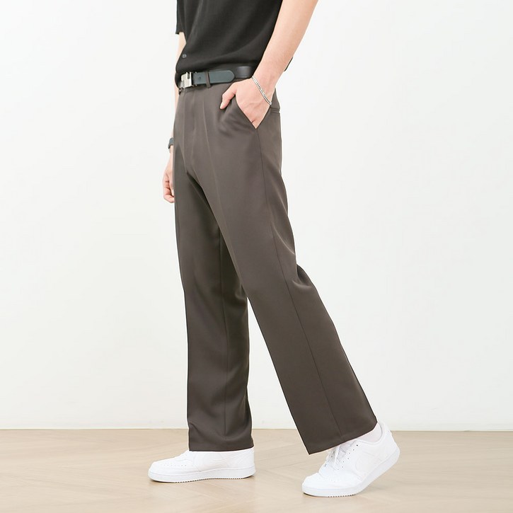 블루포스 남성용 카뎃 와이드 슬렉스 포켓 정장 바지