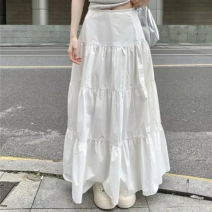 마켓에이 여성용 심플 캉캉 롱 스커트