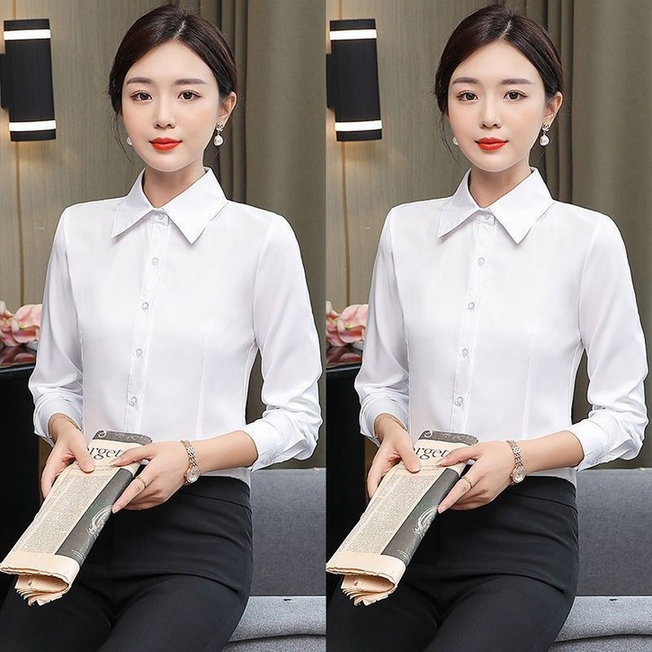 [1+1] 여성 슬림핏 스판 셔츠 구김없는 블라우스