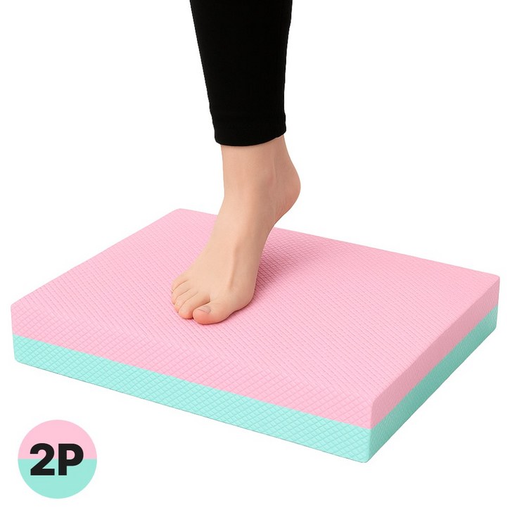 에픽스 두꺼운 데드리프트 밸런스 패드 필라테스 요가 재활 보조매트, 애플민트핑크 2P