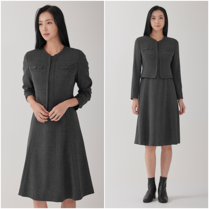 지센 이월상품 부산점 레이어드 플레어 원피스 LFOPOA94 1컬러