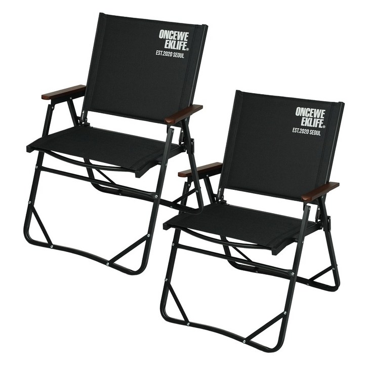 원스위크라이프 컴피 폴딩 체어 L, 2개, 블랙