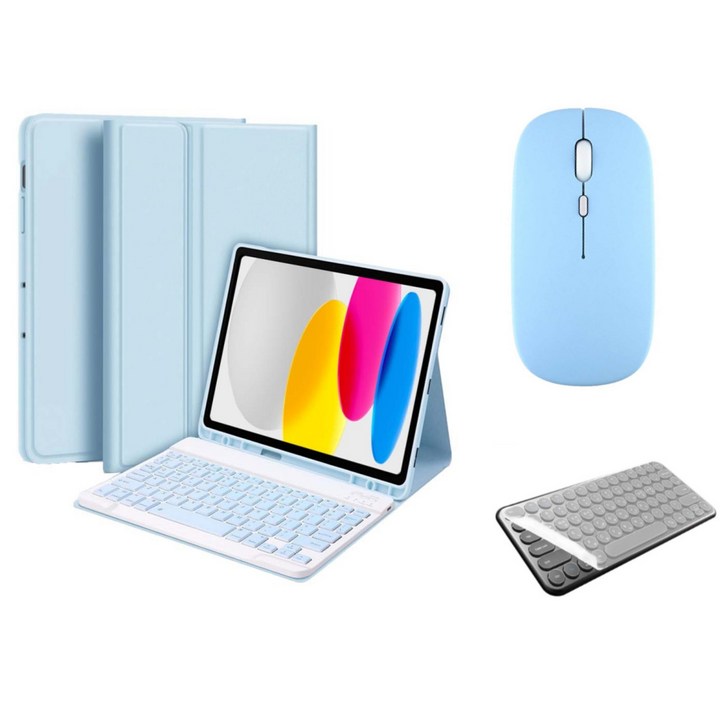 아이패드 호환 에어 프로 미니 1/2/3/4/5/6/7/8/9/10 세대 M2 M4 펜슬 수납 블루투스 키보드 케이스 무선 마우스 세트 iPad Pro Air Mini 케이스나라