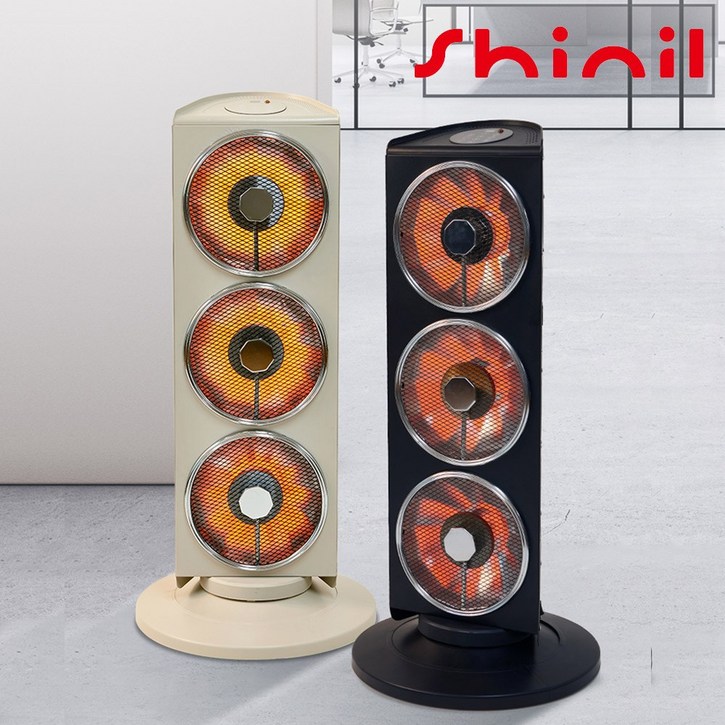 25년형 최신형 신일 전기히터 3구 전기난로 하이라이트 업소용 가정용 전기난로, 아이보리