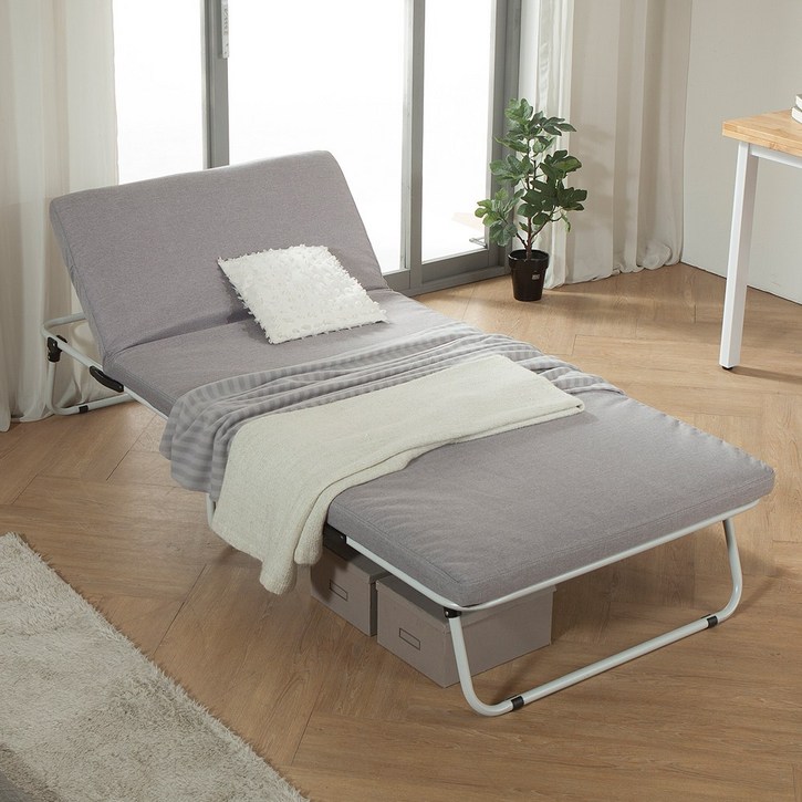 야전침대 1인용 좁은방 공간활용 폴딩 베드 휴대용 접이식 간이 침대