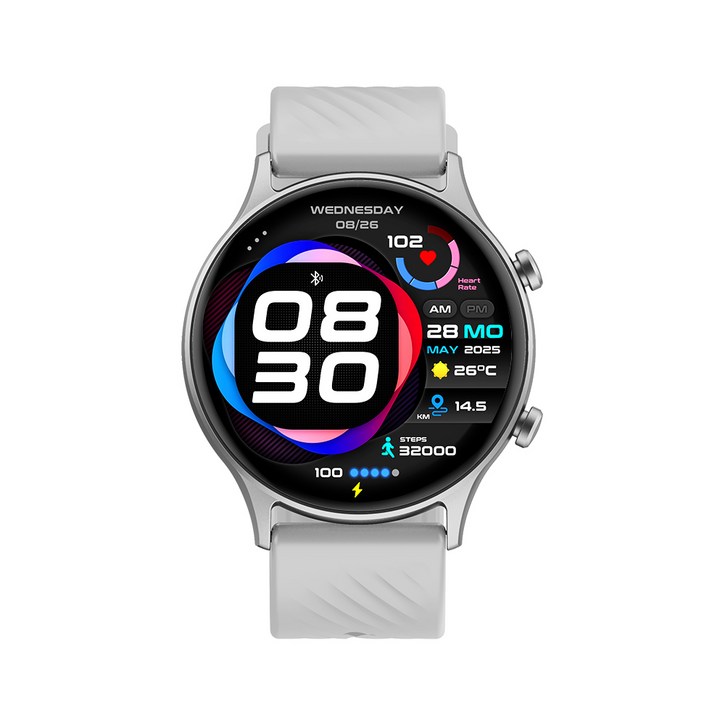 PEJE 경량 남녀 공용 GPS 스포츠 블루투스 전화 스마트워치, GPS + 블루투스, 4.9cm, 은색