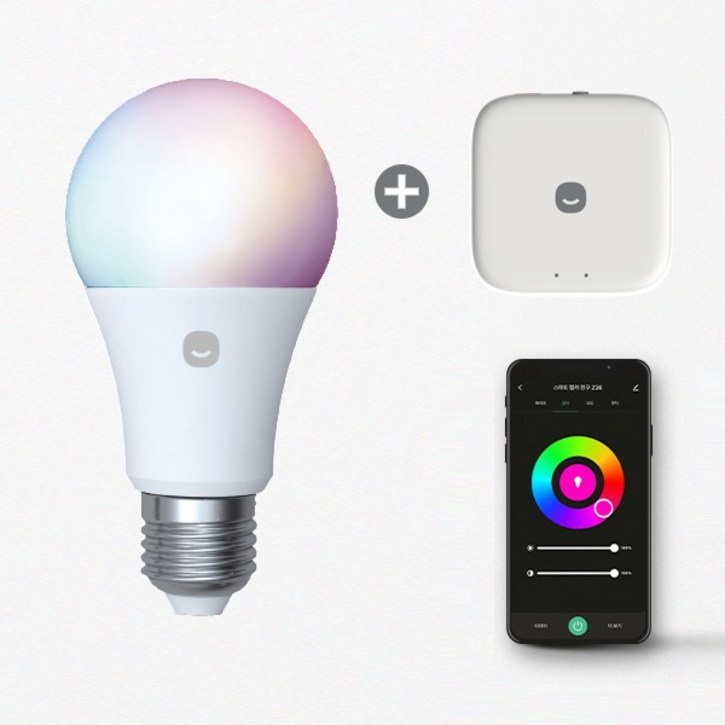 SET 스마트 전구 컬러 Z26 E26, Zigbee 스마트 허브 Pro, 3개, 기타색 SET 스마트 전구 컬러 Z26 E26, Zigbee 스마트 허브 Pro, 3개, 기타색