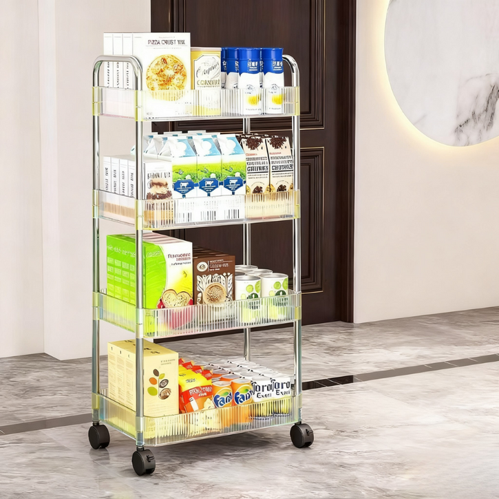 투명 수납 카트 이동식 멀티 선반 아크릴 정리대