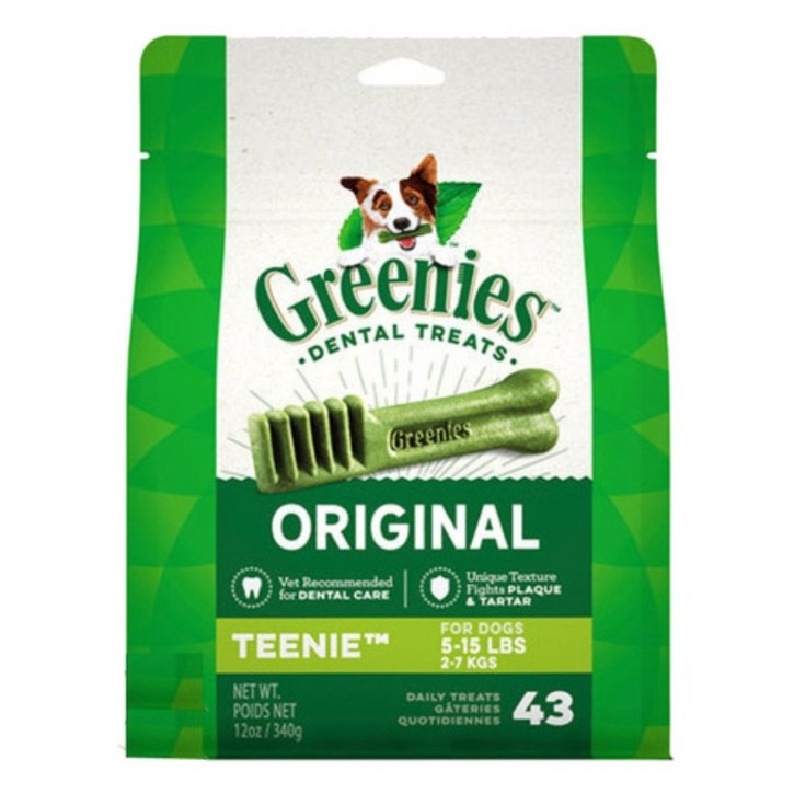 그리니즈 티니 오리지날 덴탈껌, 티니 오리지널, 340g, 3개