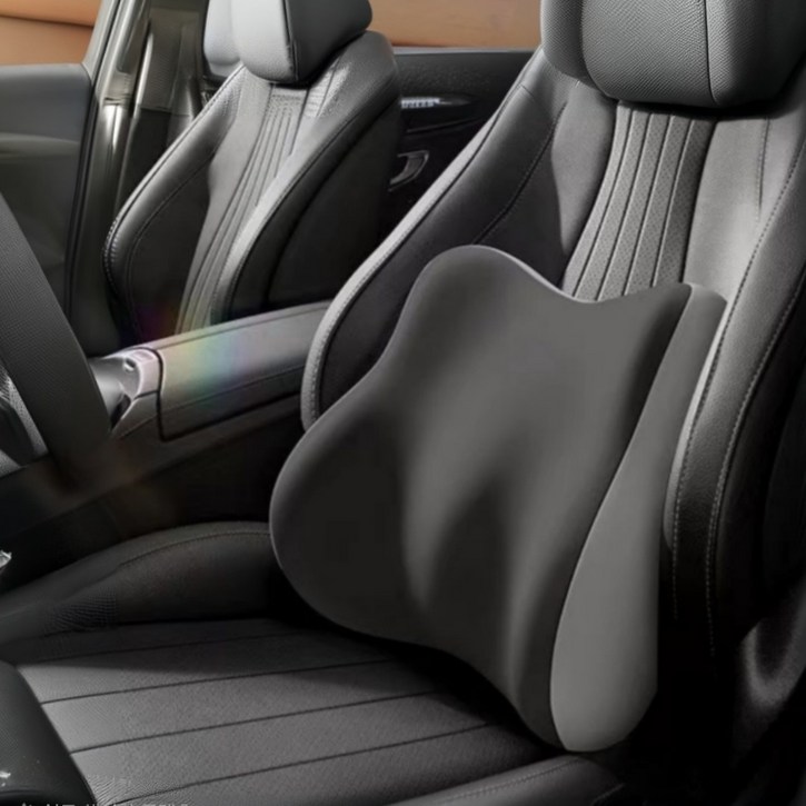 보담다 차량용 등받이쿠션 메모리폼 허리쿠션, 1개, 딥블랙