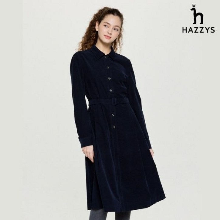 [국내매장 정품] 헤지스 레이디스 [25FW] 벨티드 코듀로이 긴팔원피스 HSDR5D903 5D903 563047