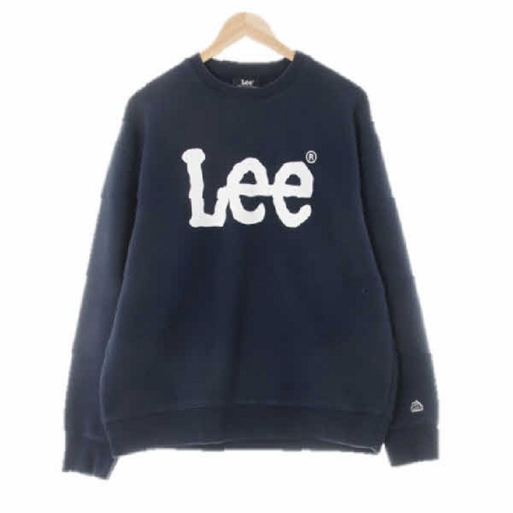9535 Lee 네이비 면혼방 센터로고크루넥맨투맨 [L]