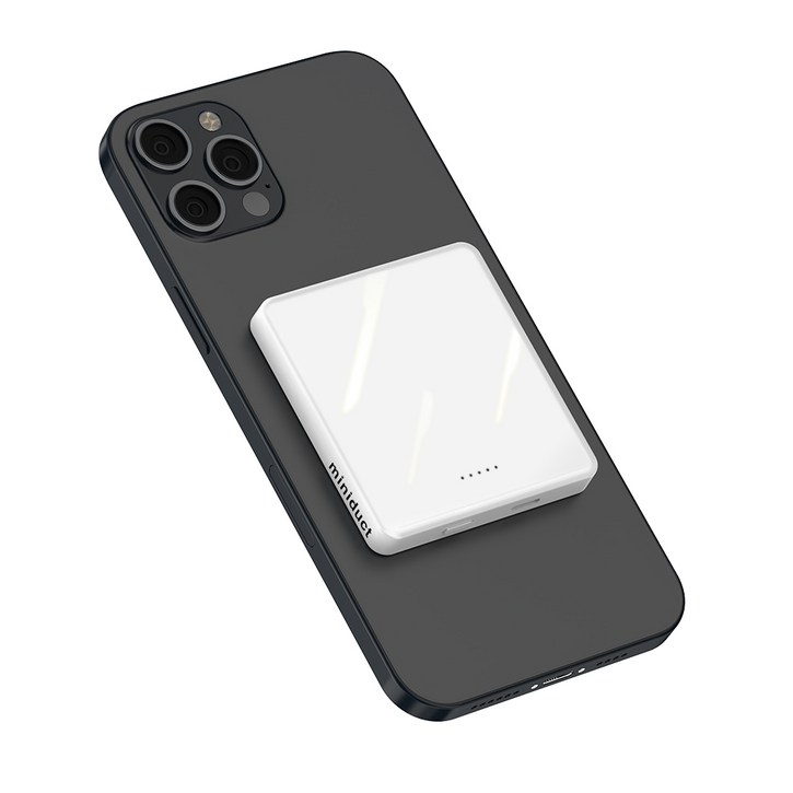 미니덕트 맥세이프 미니 고속 무선보조배터리 4000mAh, mi200DT, mi200DT, 글로시 화이트(유광)