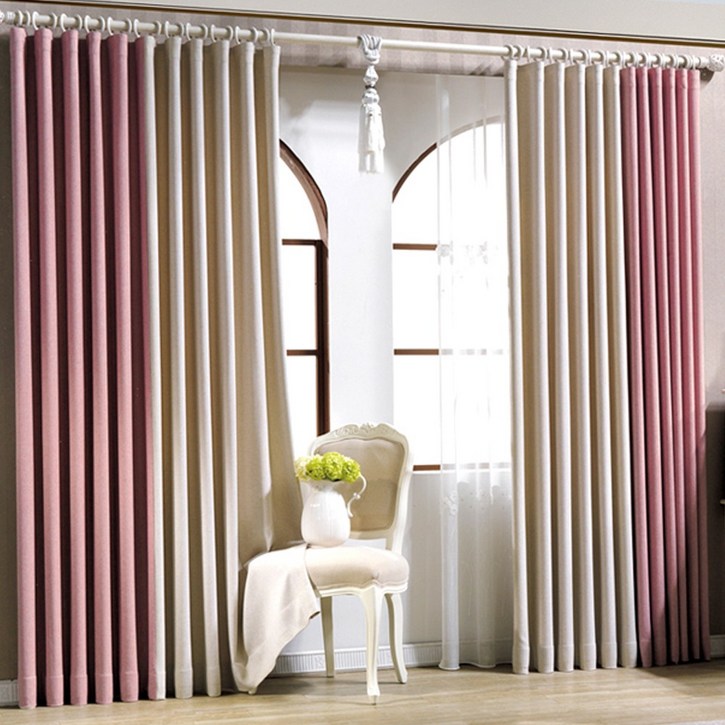 봉텍스 국내생산 투톤암막커튼 핀형 2p