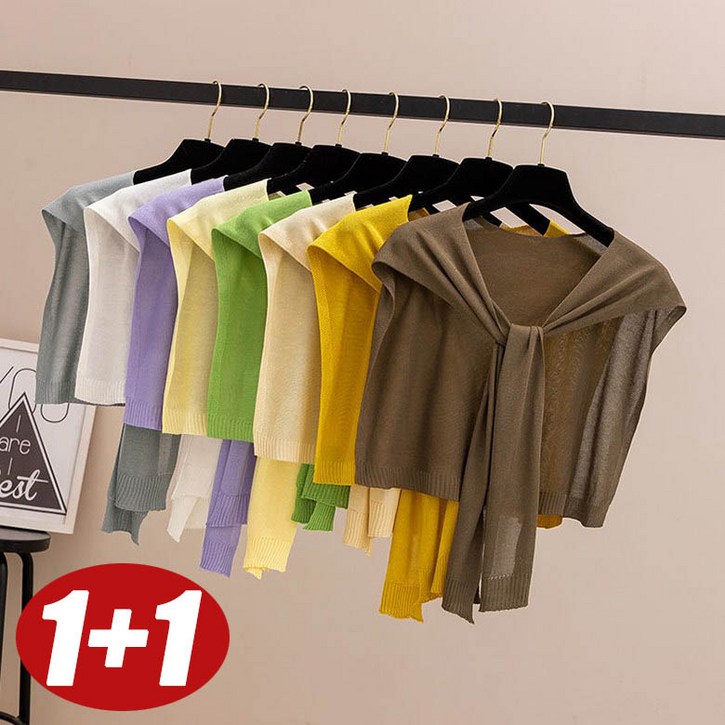 11 니트 숄 레이어드핏 데일리 어깨숄 여성용 페이크 가디건 간절기  머플러 어깨니트 D99U