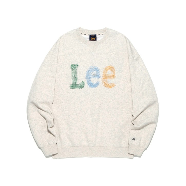 국내정품 리 LEE 스티치 빈티지 로고 맨투맨 오트밀 LE2501CR04OT 580822