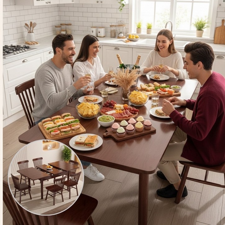 사각 확장형 식탁 테이블 다용도 거실