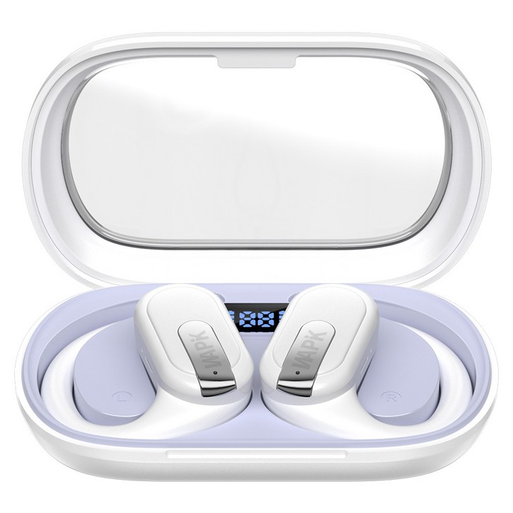 와피크 디스플레이 OWS 5.4 오픈형 귀걸이 고음질 무선 블루투스 이어폰 RS5, 화이트