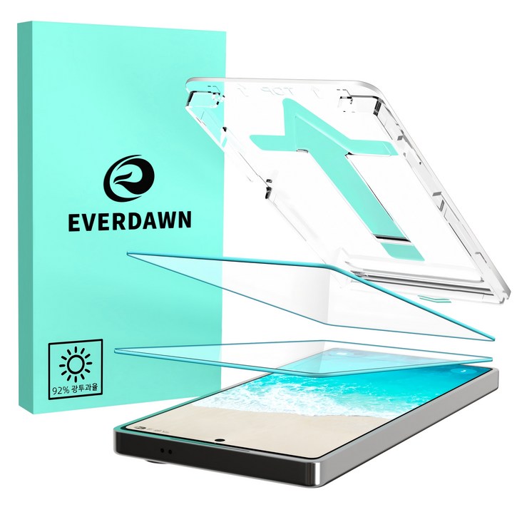 에버던 터치강화 고경도 HD 강화유리 액정보호필름 이지트레이 2p, 1세트