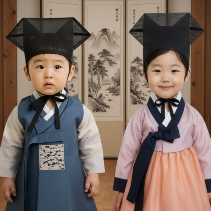 신비로운전통 유아 어린이용 아동용 유건 조선시대 전통모자 유생모자 선비모자 양반모자 민속용품 촬영소품