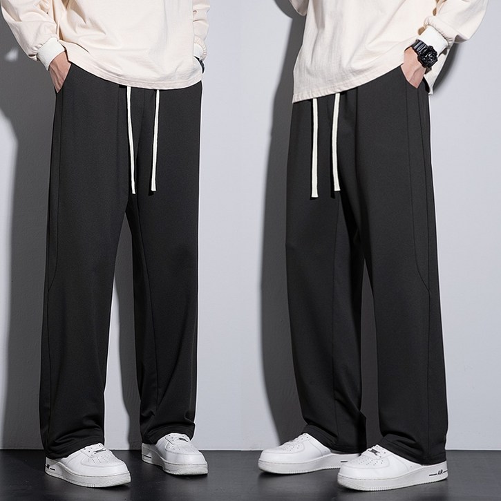 11남성용 트레이닝바지 데일리 세미 와이드 스판 밴딩 슬랙스 바지 2장세트 베이잉