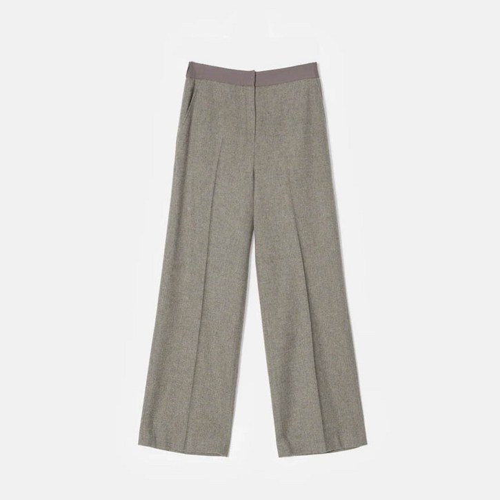 BEANPOLE 빈폴 레이디스 베이지 멜란지 밴딩 와이드 팬츠BF0X21U32A