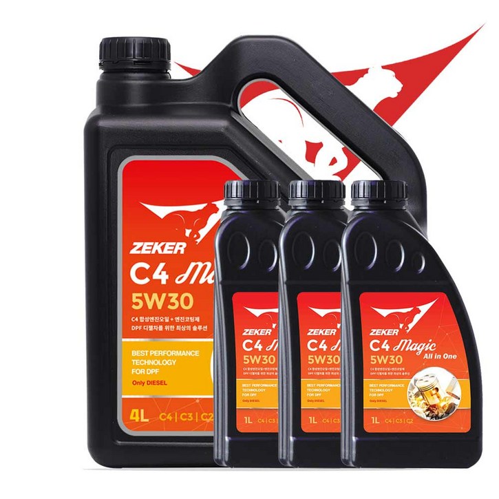 제커매직올인원 5W30 C4 C3 DPF 올인원 QM5, SM6, 산타페, 쏘렌토 르노디젤 엔진오일 4-7LT, 5L, 4l