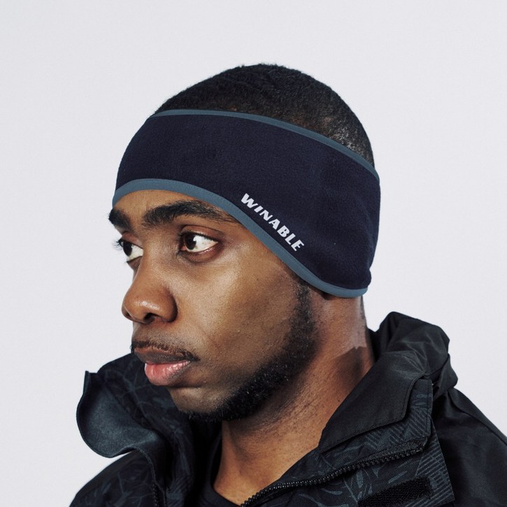 윈어블 밴딩형 귀마개 스포츠 축구 스키 낚시 러닝 라이딩, 네이비, 1개