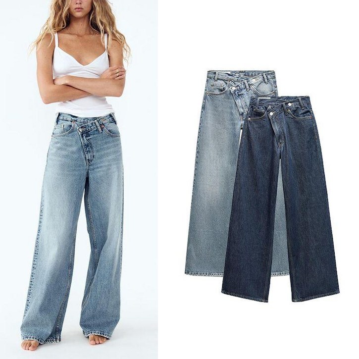 ZARA 자라  여성용  하이 웨이스트 루즈핏 와이드 청바지 8197232