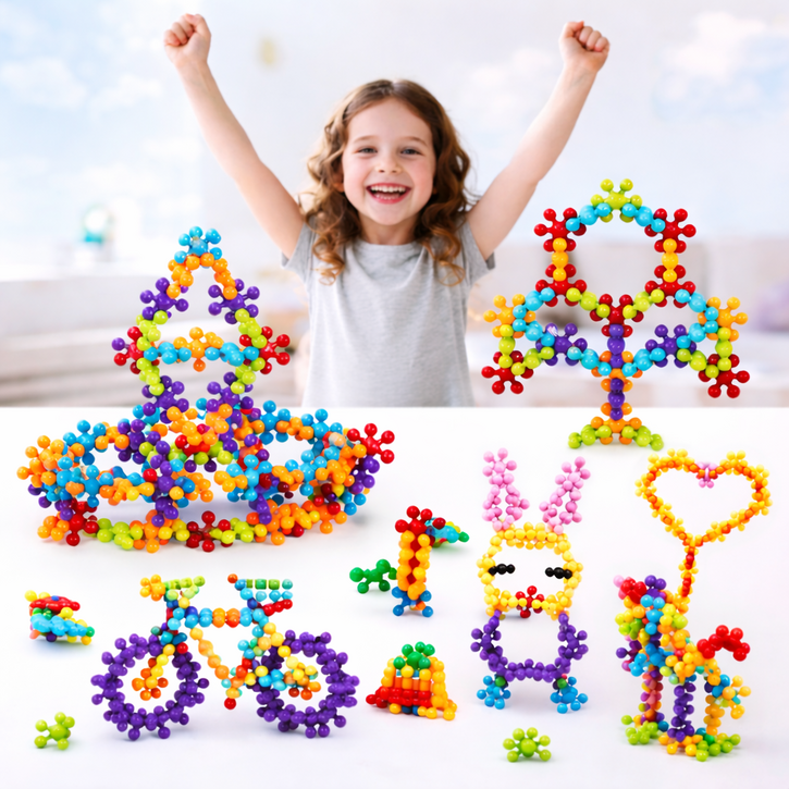 코코유 눈송이 블록 DIY 조립 완구 창의력 학습 교구 302pcs 선물 LMH-03