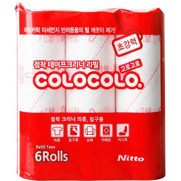 고로고로 초강력 테이프클리너 리필 6개입, 1팩 고로고로 초강력 테이프클리너 리필 6개입, 1팩